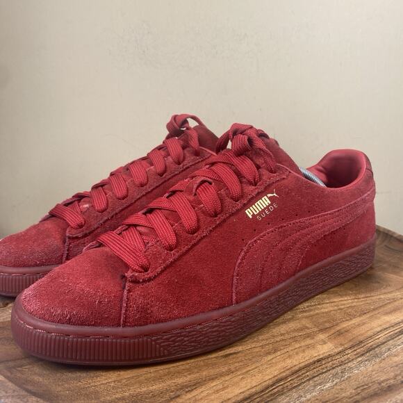 Puma Suede Classic Mono Iced Triple Red Mens Size 11.5 Athletic Shoes 381468-01 - Picture 2 of 10